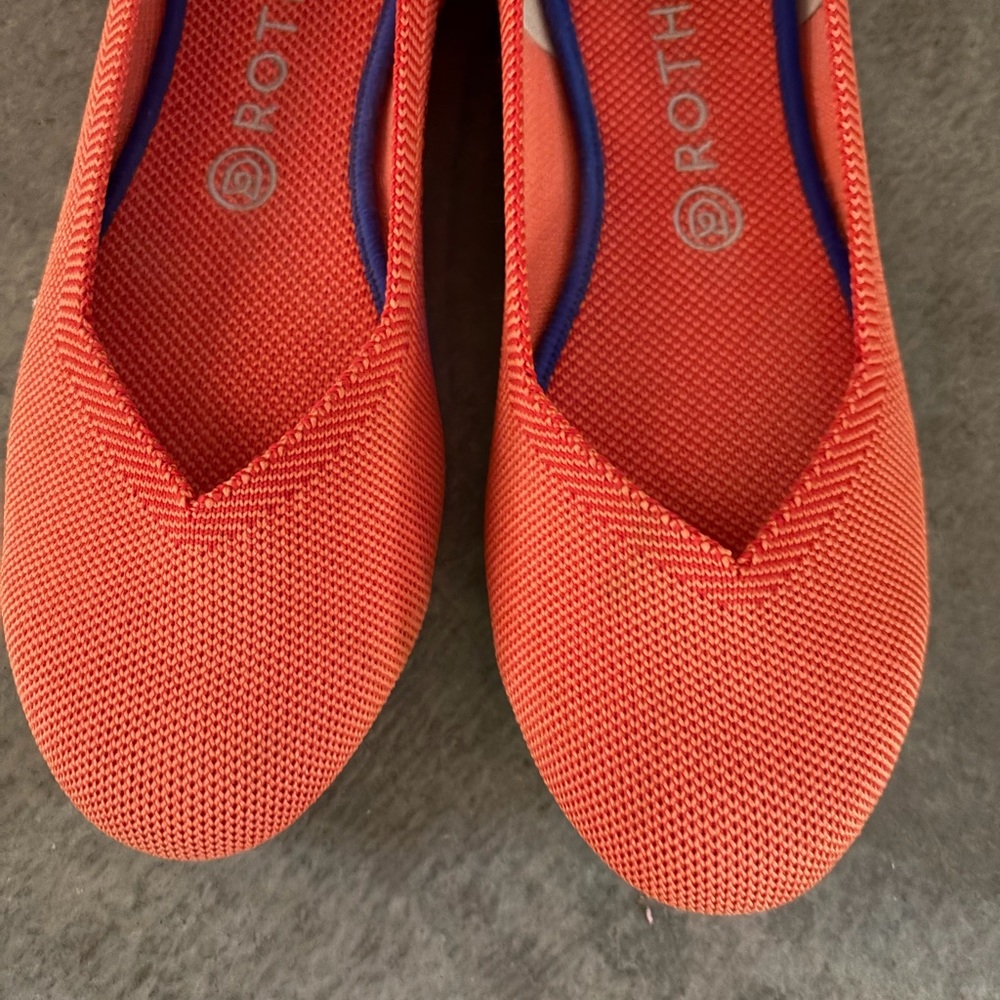 Rothy’s The Flat Persimmon Marina Heel Stripe - Picture 2 of 9